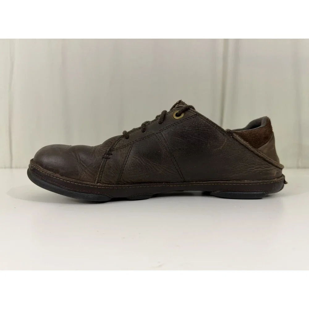 OluKai Hano Men’s Brown Leather Shoes Oxford Lace-Up Sneaker Casual Size 9 EU 42